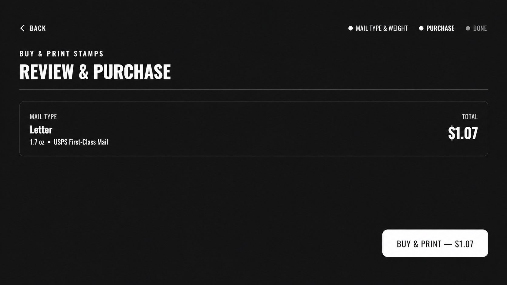 Rooster software review and purchase screen